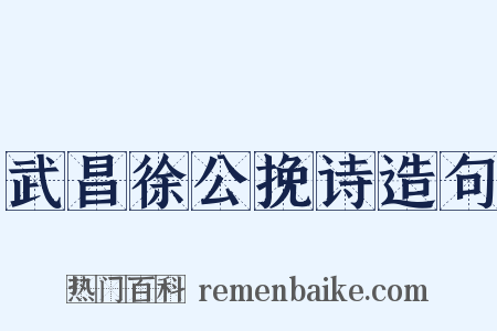 武昌徐公挽诗造句是什么意思的图片